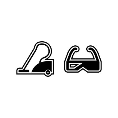 Beyaz Arkaplanda izole edilmiş 2 Elektronik Aygıt Simgesi...