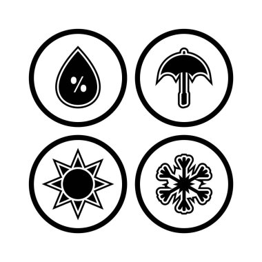 4 Hava Simgesi Sayfası Beyaz Arkaplanda İzole Edildi...