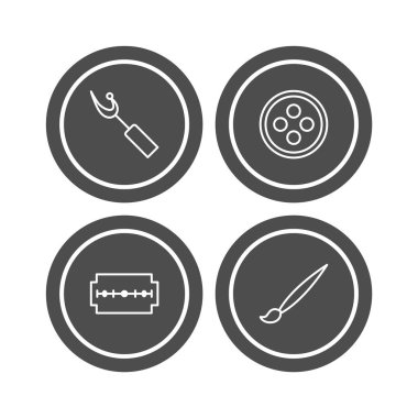 Beyaz Arkaplan Vektörü İzole Edilmiş Elementler Üzerinde 4 Evrensel Simge Kümesi...