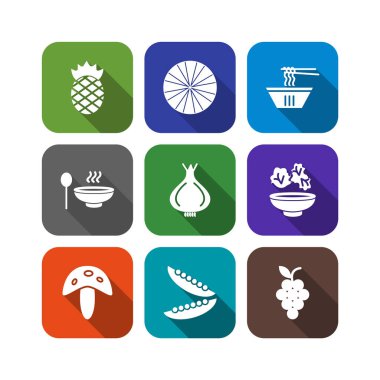 Kişisel ve ticari kullanım için 9 Simge Yiyecek...