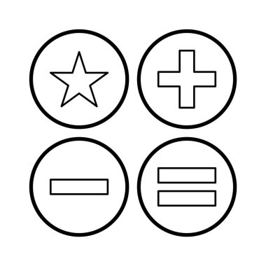 Beyaz Arkaplanda İzole edilmiş 4 temel öge Simgesi Sayfası...