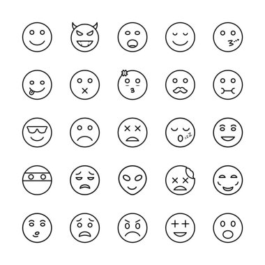 Kişisel ve ticari kullanım için 25 simge emojisi...