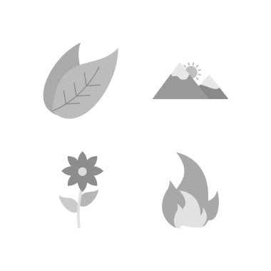 Beyaz Arkaplan Vektörü İzole Edilmiş Elementler Üzerine 4 eko Simgesi...