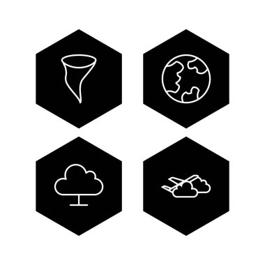 Kişisel ve Ticari Kullanım İçin Hava Durumu 4 Simgesi...