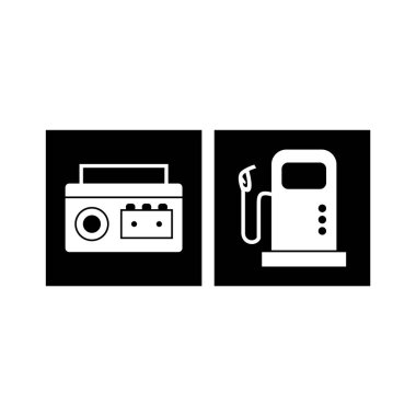 Beyaz Arkaplan Vektörü İzole Edilmiş Elementler üzerinde 2 elektronik aygıt seti...