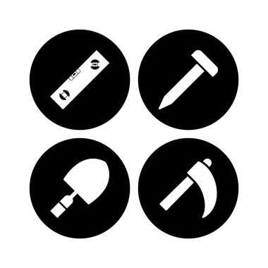 Beyaz Arkaplanda 4 Yapılandırma Simgesi İzole Edildi...