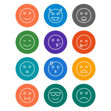 Kişisel ve ticari kullanım için 12 simge emojisi...