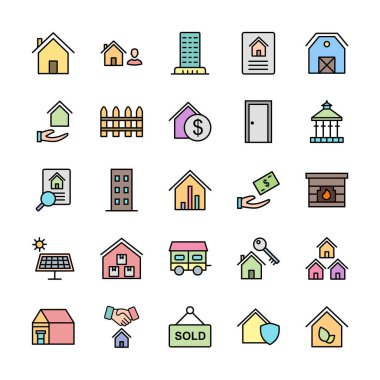 Kişisel ve ticari kullanım için 25 Simge Emlak...