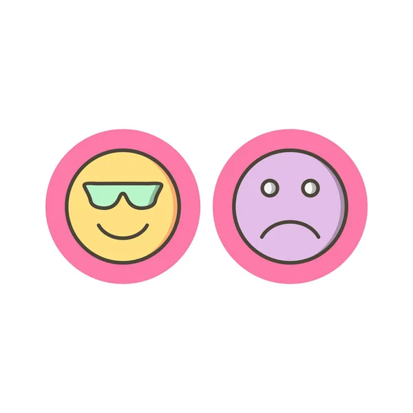 Conjunto Emoji Iconos Sobre Fondo Blanco Vector Elementos Aislados — Archivo Imágenes Vectoriales