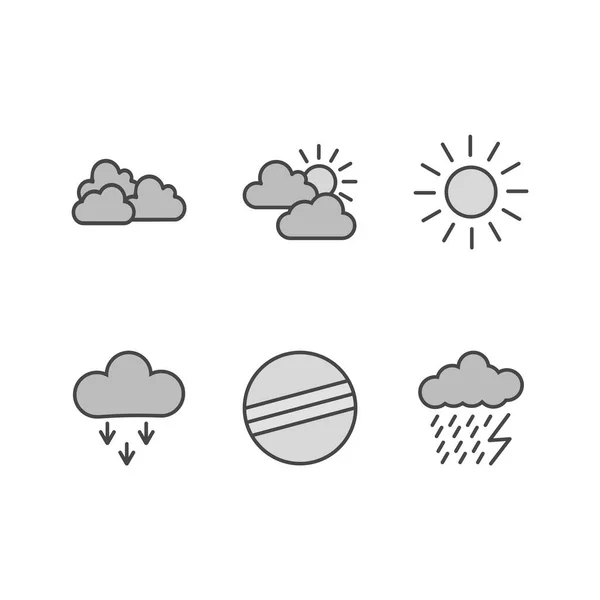 Wettersymbole Für Den Persönlichen Und Kommerziellen Gebrauch — Stockvektor