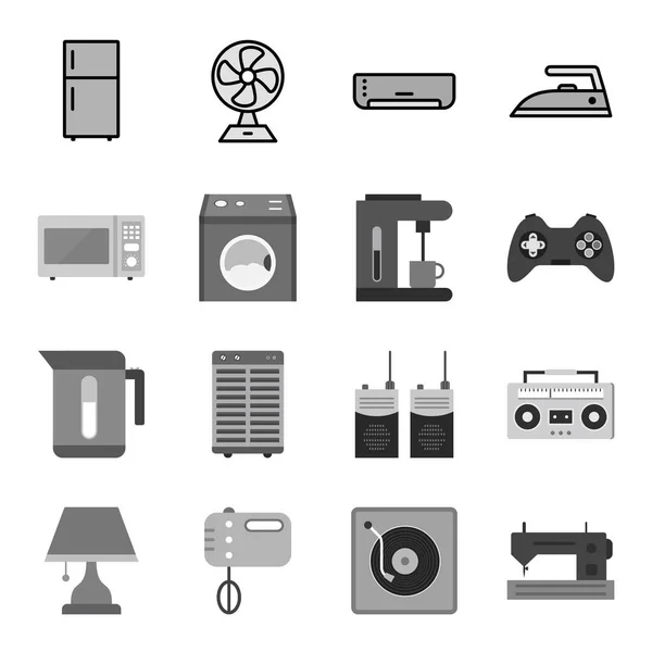 Set Von Elektronischen Geräten Symbole Isoliert Auf Weißem Hintergrund — Stockvektor