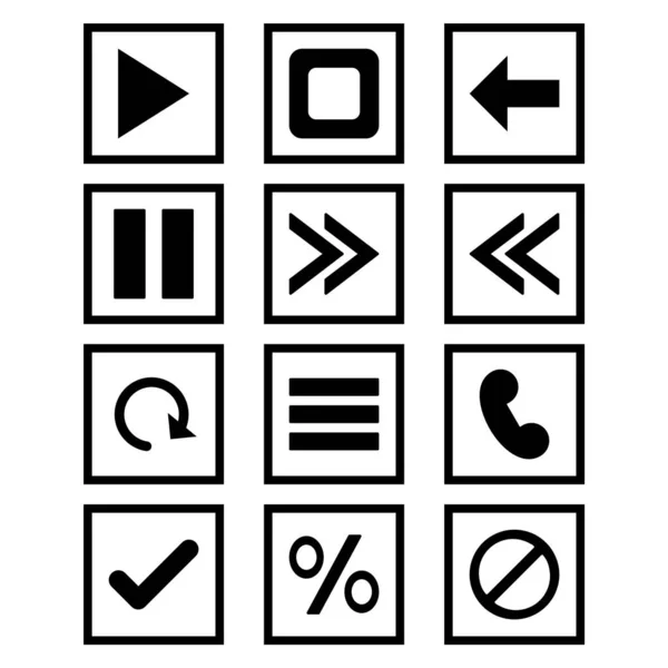 Set Von Basiselementen Symbole Auf Weißem Hintergrund Vektor Isolierte Elemente — Stockvektor