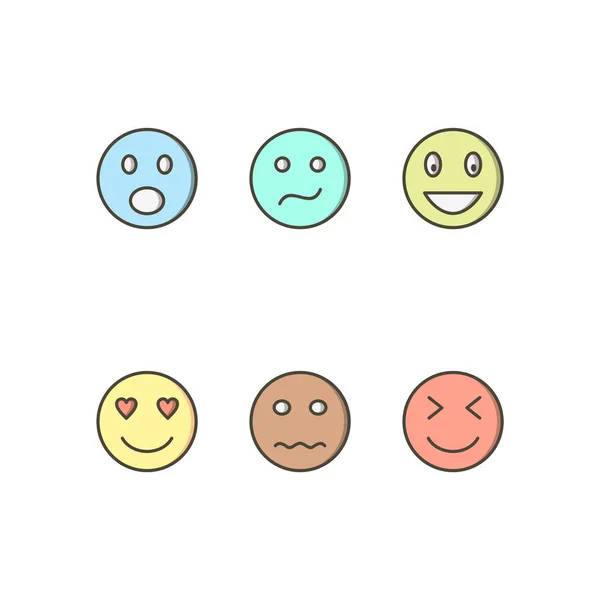 Set Icônes Emoji Isolées Sur Fond Blanc — Image vectorielle