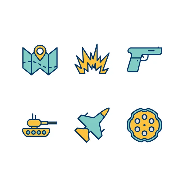 Iconos Militares Para Uso Personal Comercial — Vector de stock