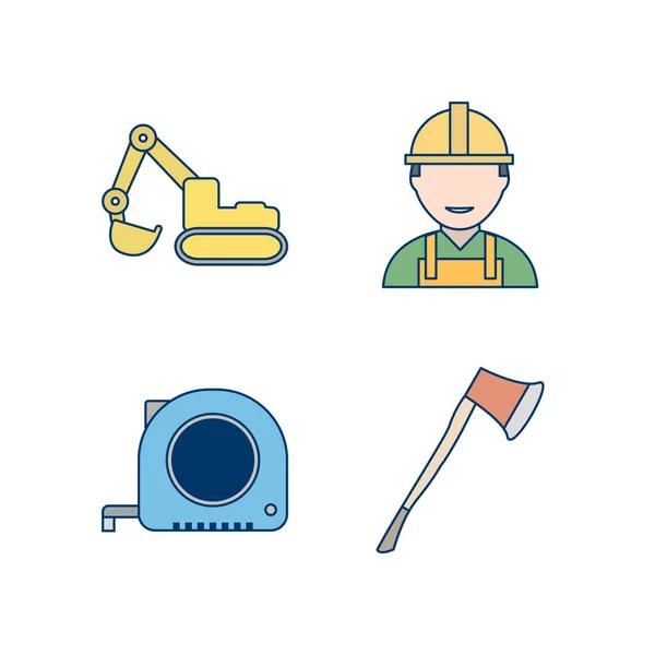 Icon Set Construction Personal Commercial Use — стоковый вектор
