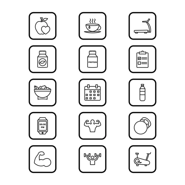 Iconen Voor Gezondheid Persoonlijk Commercieel Gebruik — Stockvector