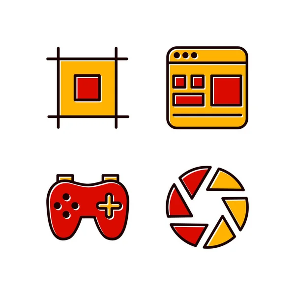 Video games icon set 4 Royalty Free Vector Image