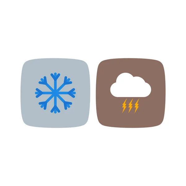 Set Weather Icons Isolated White Background — Stock Vector