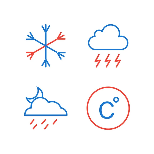 Weather Icons Sheet Isolated White Background — Stock Vector