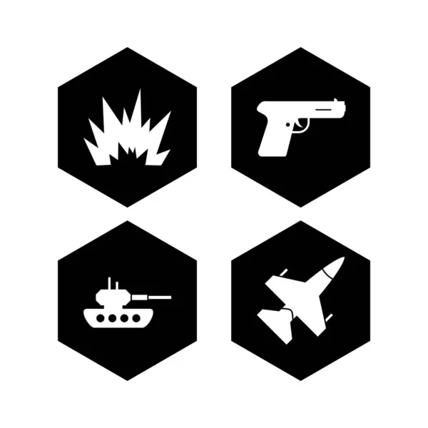 Icon Set Military Personal Commercial Use — стоковый вектор
