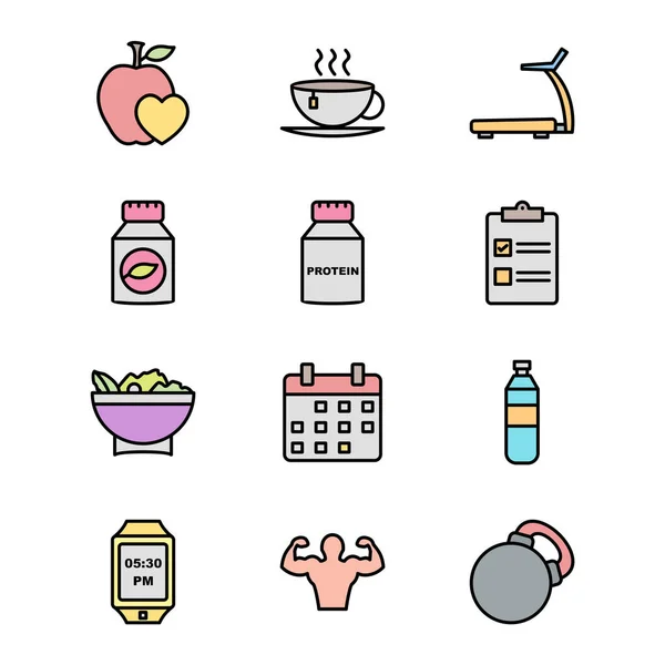 Icono Conjunto Salud Para Uso Personal Comercial — Vector de stock