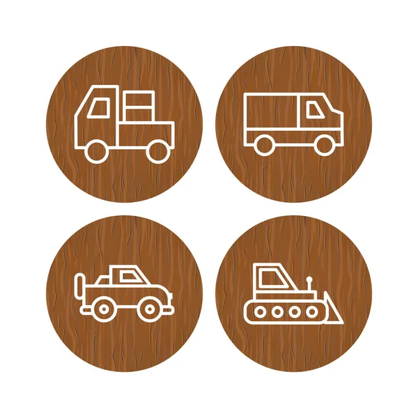 Conjunto Iconos Transporte Para Uso Personal Comercial — Vector de stock