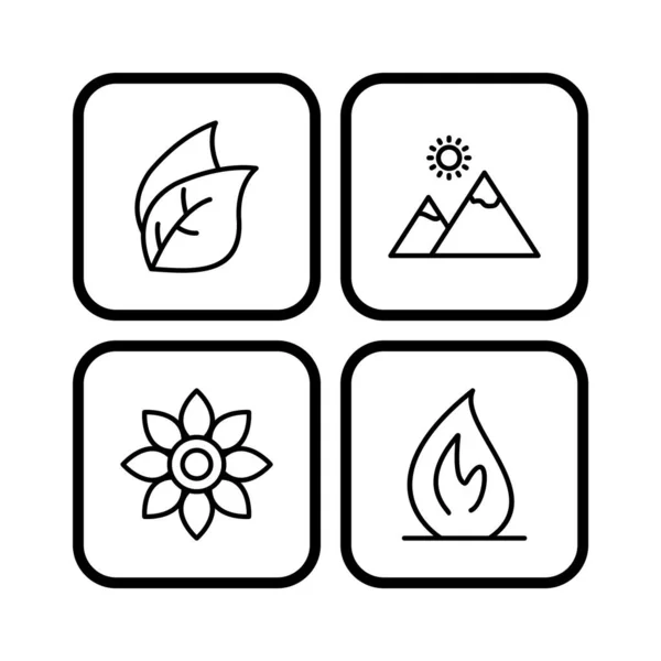 Eco Icons Blatt Isoliert Auf Weißem Hintergrund — Stockvektor