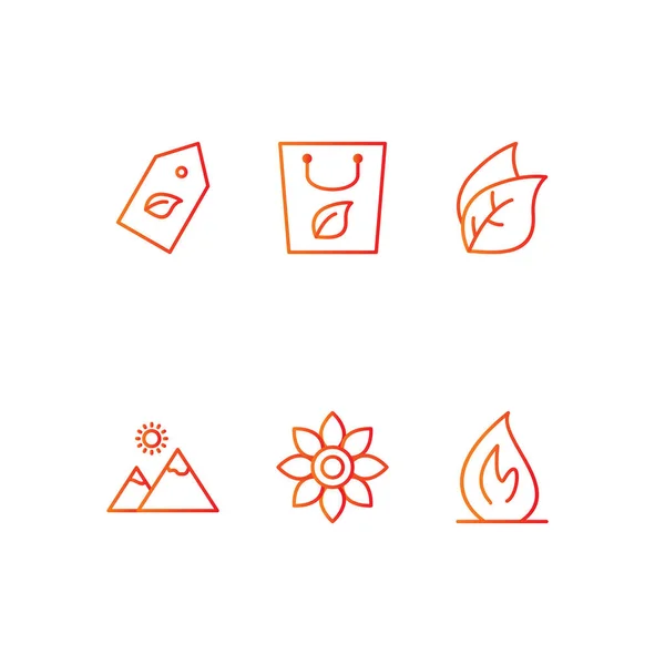 Set Icoane Eco Izolate Fundal Alb — Vector de stoc