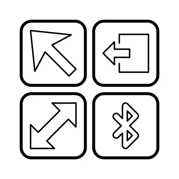 Icon Set Basic Elements Personal Commercial Use — стоковый вектор