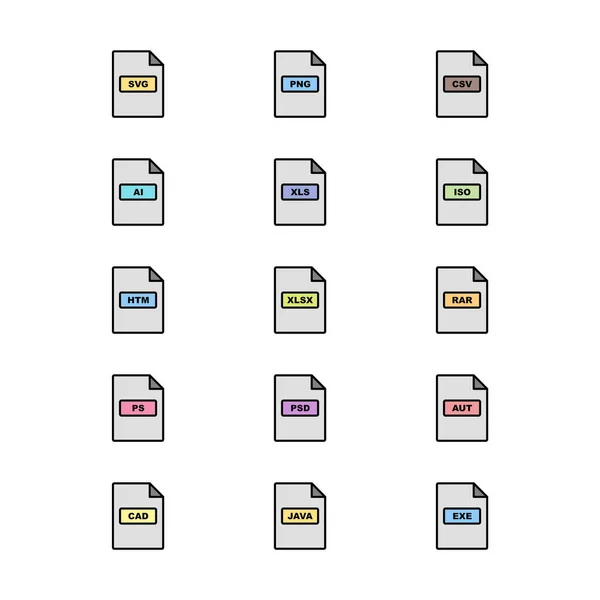 File Formats Icons Personal Commercial Use — Stock Vector