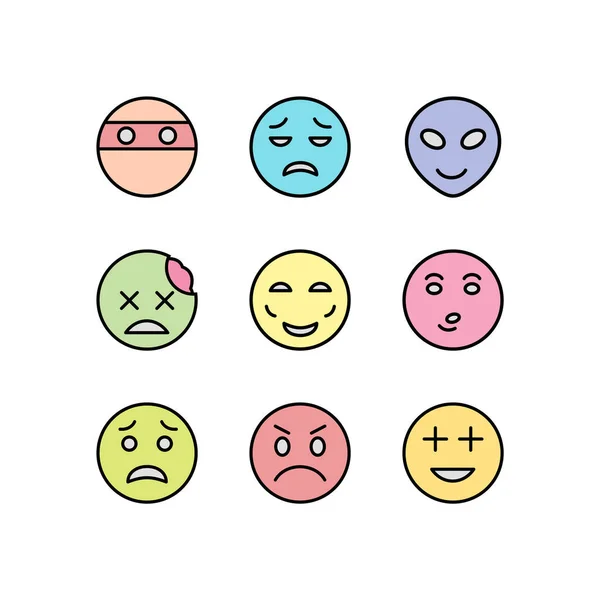 Conjunto Ícones Emoji Isolados Fundo Branco —  Vetores de Stock