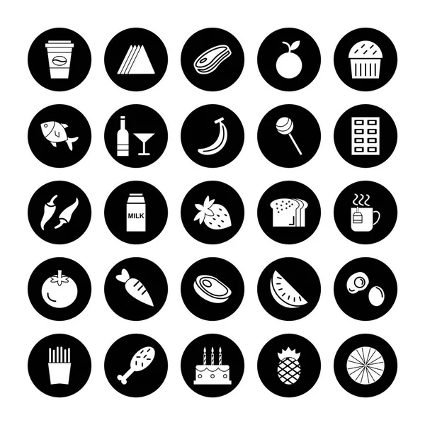 Icono Conjunto Alimentos Para Uso Personal Comercial — Vector de stock