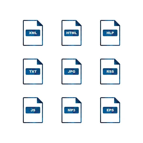 Formatos Arquivo Folha Ícones Isolados Fundo Branco — Vetor de Stock