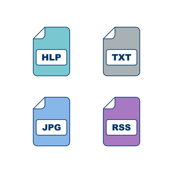 Set Von Dateiformaten Symbole Isoliert Auf Weißem Hintergrund — Stockvektor