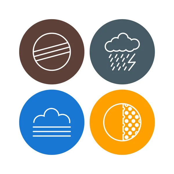 Weather Icons Sheet Isolated White Background — Stock Vector