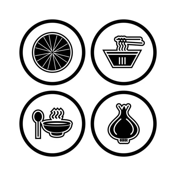 四套供个人及商业用途的离子交换食物 — 图库矢量图片
