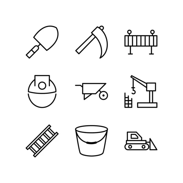 Icon Set Construction Personal Commercial Use — Stock Vector