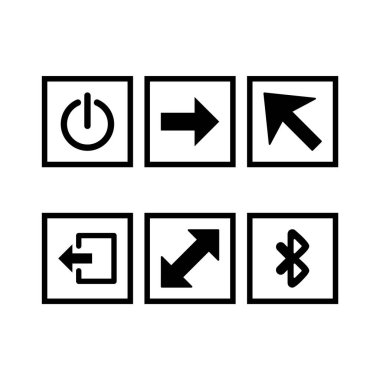 Beyaz arkaplanda izole edilmiş 6 temel öge simgesi...