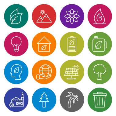 16 Eko Simgesi Sayfası Beyaz Arkaplanda İzole Edildi...