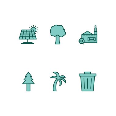 6 Eko Simge Sayfası Beyaz Arkaplanda İzole Edildi...