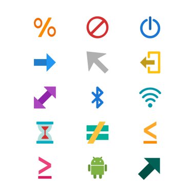 Beyaz Arkaplan Vektörü İzole Edilmiş Elementler Üzerine 15 temel element seti Simgesi...