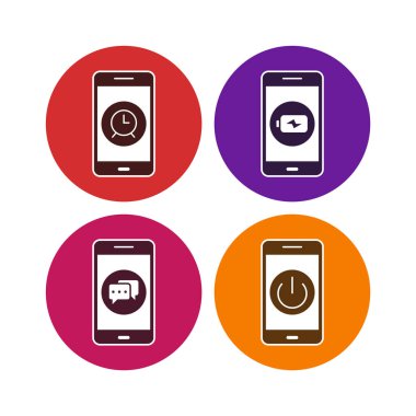 Kişisel ve ticari kullanım için 4 simge mobil uygulaması...