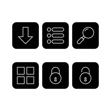 Beyaz arkaplanda 6 temel element simgesi izole edildi...