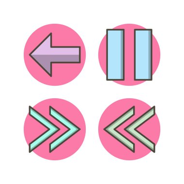 Beyaz Arkaplan Vektörü İzole Edilmiş Elementler üzerinde 4 temel öge seti Simgesi...