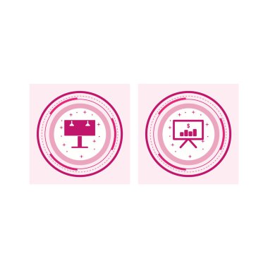 Kişisel ve ticari kullanım için 2 simge iş seti...