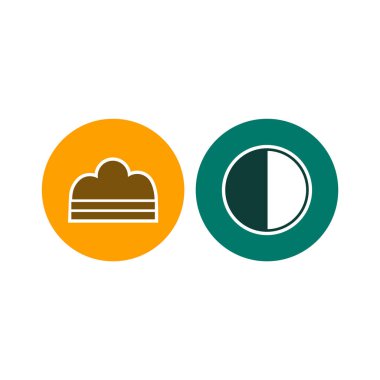 Beyaz arkaplanda 2 Hava Durumu simgesi izole edildi...