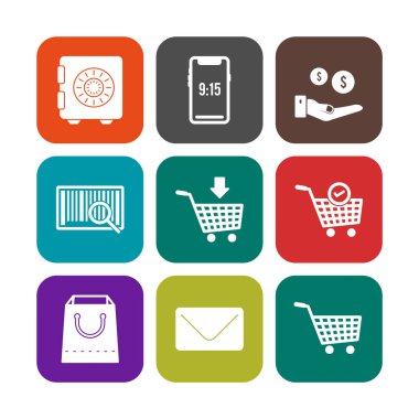 Kişisel ve Ticari Kullanım İçin 9 Simge E- ticaret...
