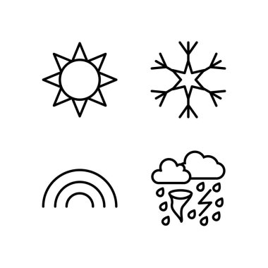 Kişisel ve Ticari Kullanım İçin Hava Durumu 4 Simgesi...