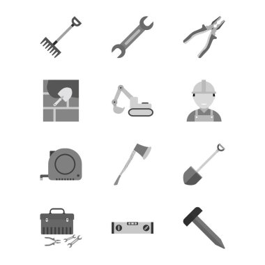 Beyaz Arkaplanda İzole Edilmiş 12 Yapılandırma Simgesi...