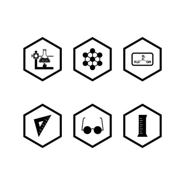 Beyaz arkaplanda 6 farklı eğitim simgesi izole edildi...